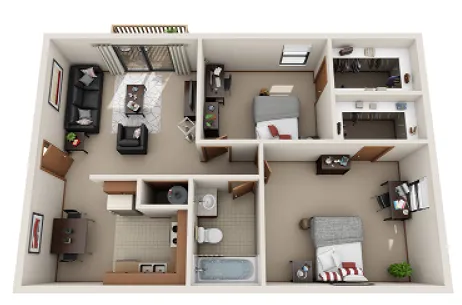 Two Bedroom, One Bath