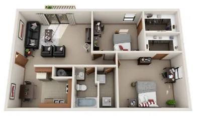Two Bedroom, One Bathroom