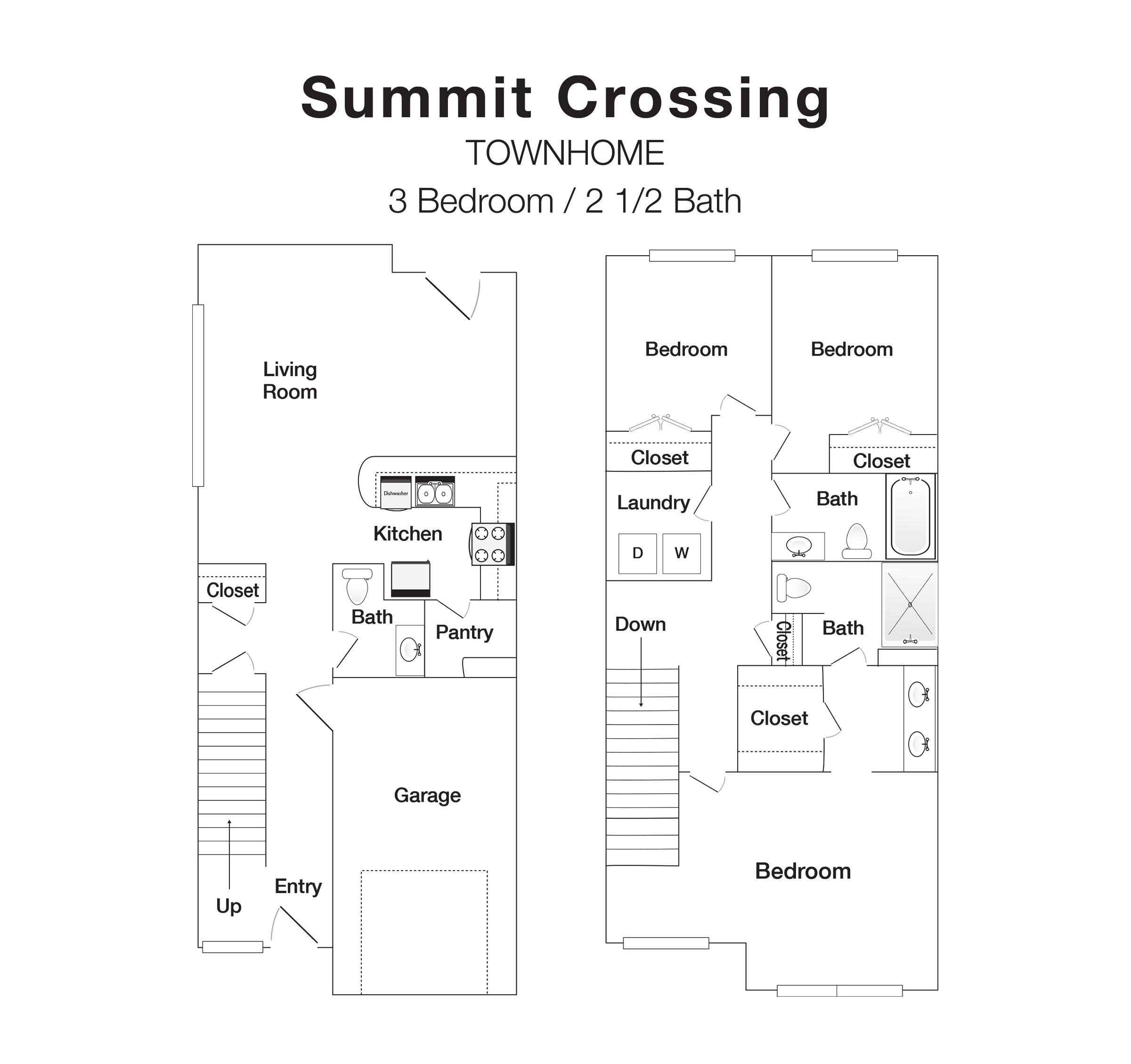 3 bedrooms 2.5 bathrooms