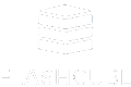 White stacked cube with the word Flashcube under the cube