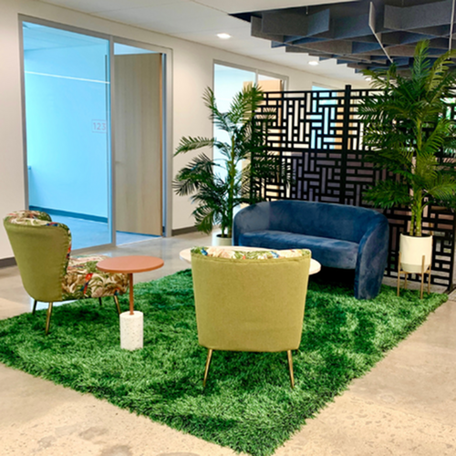 lounge area outside private offices