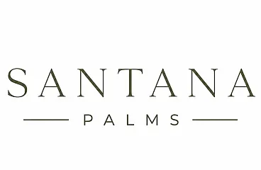 Elegant Santana Palms logo in sophisticated typography, showcasing luxury and style.