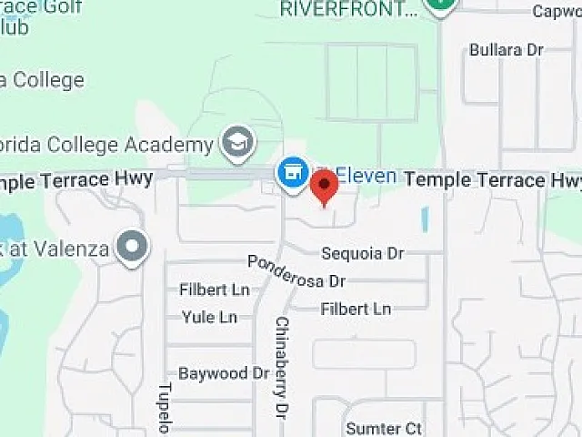 Conveniently located map view highlighting nearby amenities and accessibility in the Temple Terrace area.