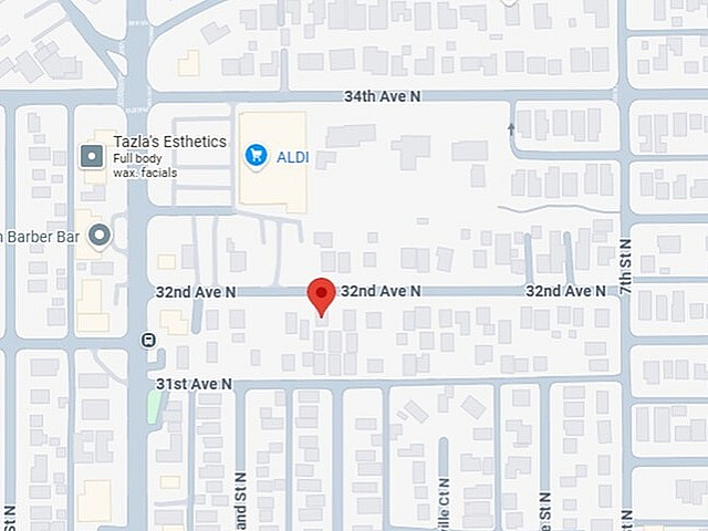 Charming residential neighborhood map featuring nearby amenities like Aldi and Uptown Barber Bar on 32nd Ave N.