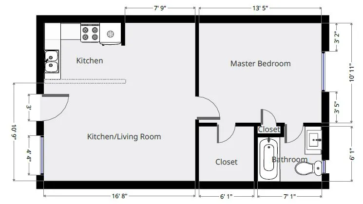 1 Bedroom Floorplan