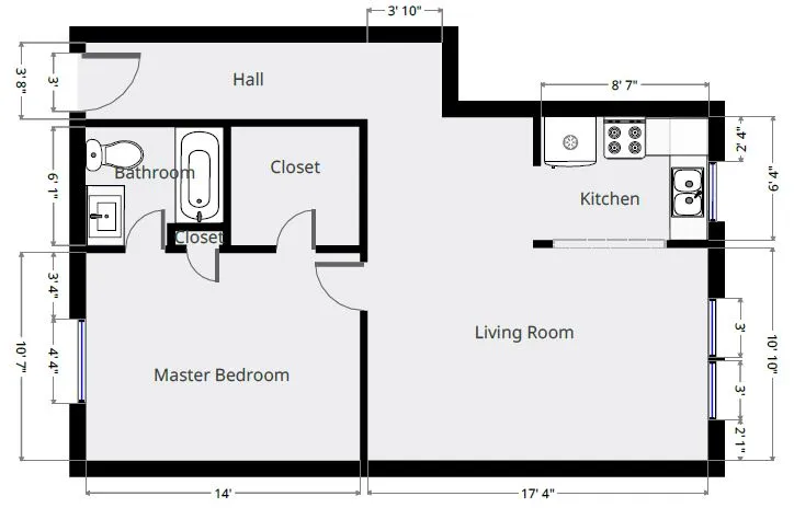 1 Bedroom Floorplan