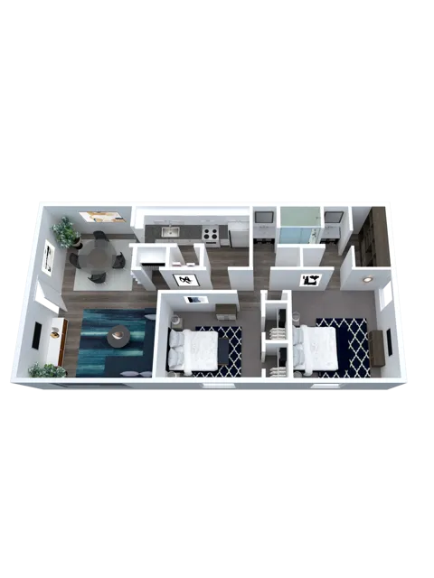 2 bedroom 1 bath floor plan