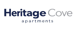 Heritage Cove logo featuring sleek and modern typography, highlighting serene coastal living.