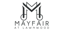 Modern logo for Mayfair at Lawnwood featuring sleek, stylized imagery.