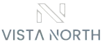 Modern logo featuring a sleek design with geometric elements, showcasing the brand name 'Vista North'.