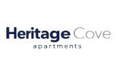Elegant logo for Heritage Cove Apartments with modern design and vibrant colors.