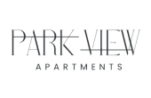 Elegant Parkview Apartments logo in beige and black showcasing a sophisticated emblem design.