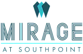Elegant logo for Mirage at Southpoint, featuring modern typography and a sleek design aesthetic.