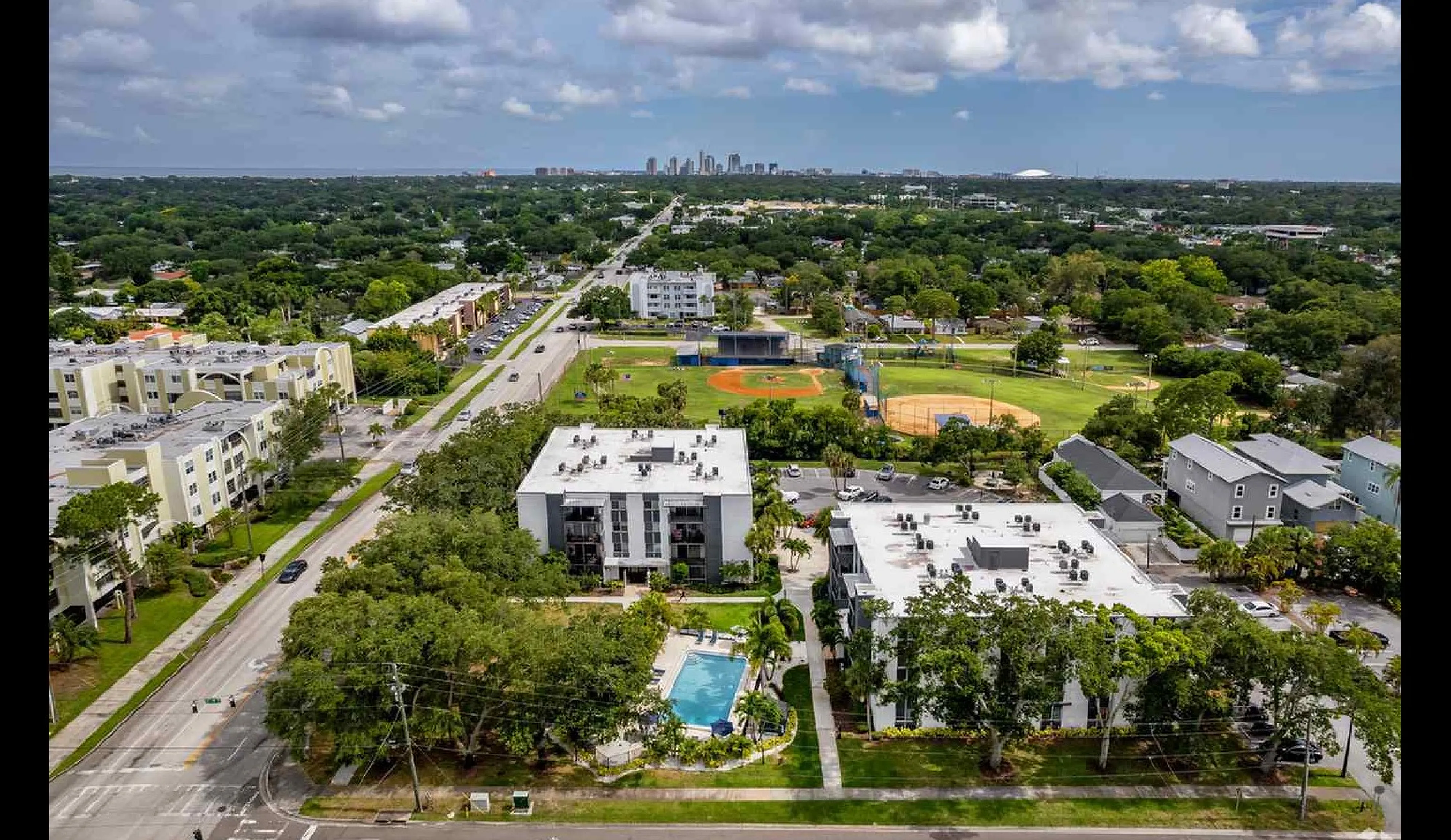 Aerial view of Nordica Bay in Northeast St. Petersburg