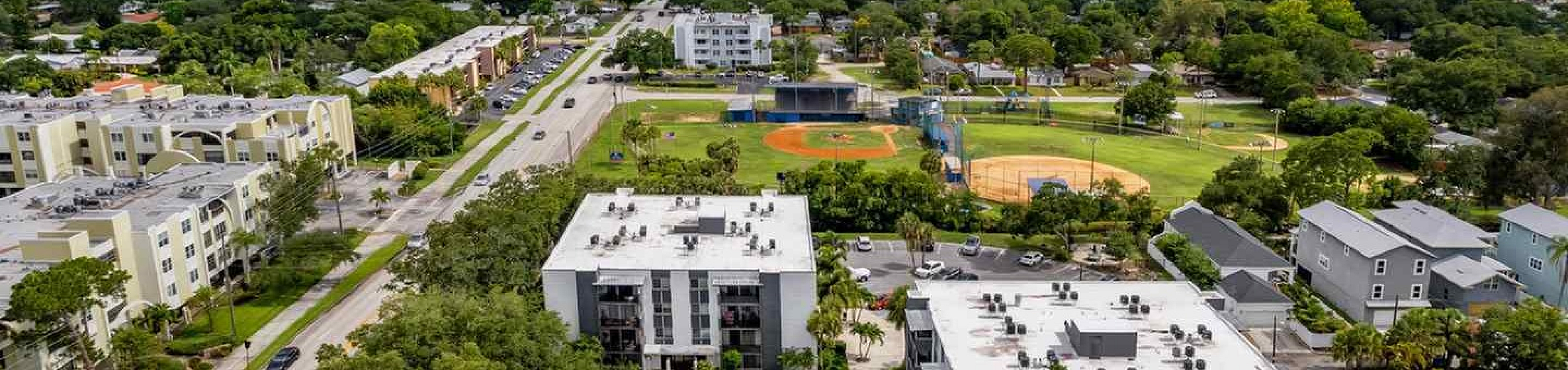 Aerial view of Nordica Bay in Northeast St. Petersburg, FL