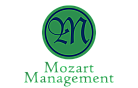 Elegant logo featuring 'M' in a stylized script within a green and blue circular design, labeled 'Mozart Management'.