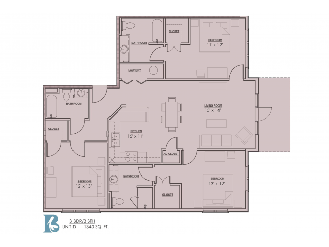 Floor Plan 9 | Baton Rouge Luxury Apartments | Bayonne at Southshore