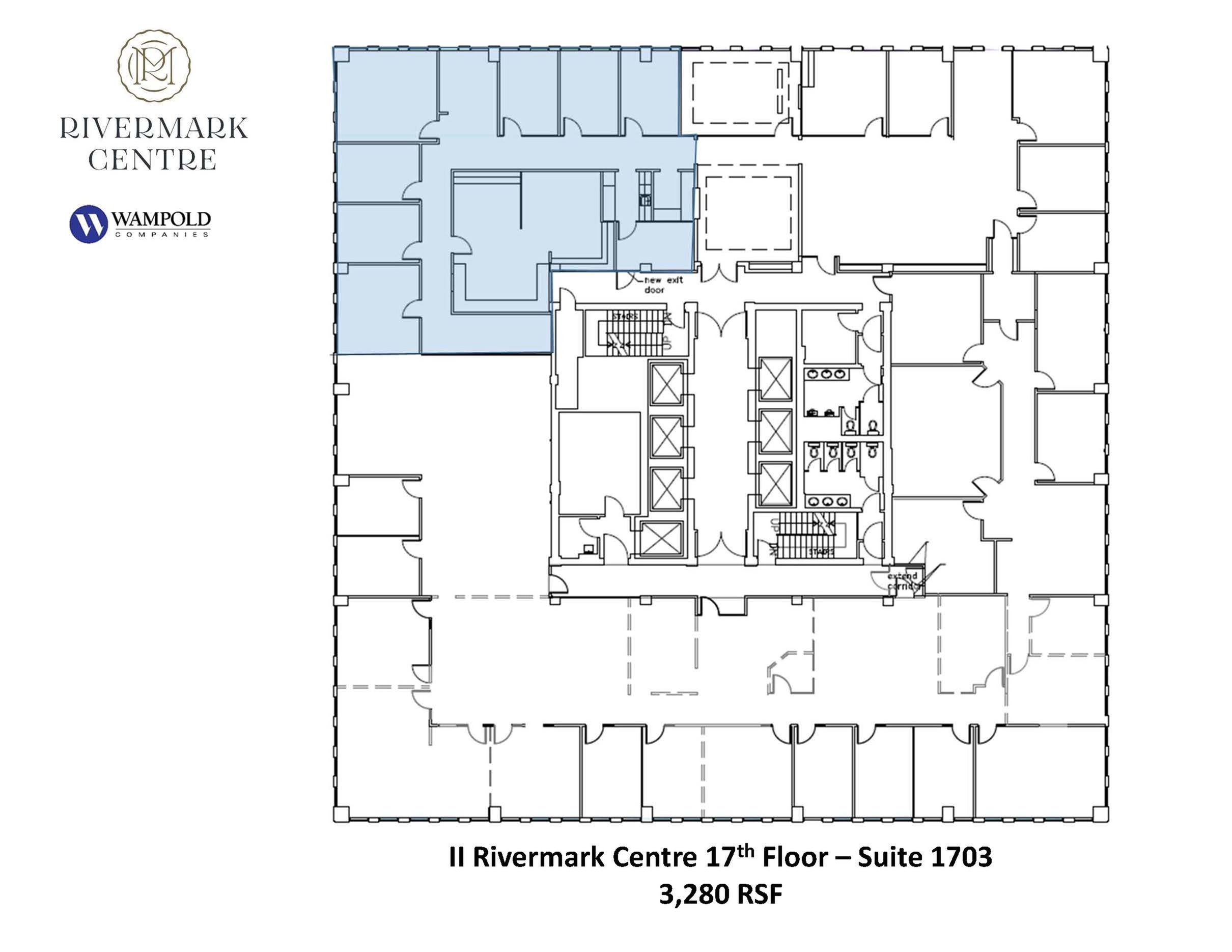 Detailed floor plan of Suite 1703