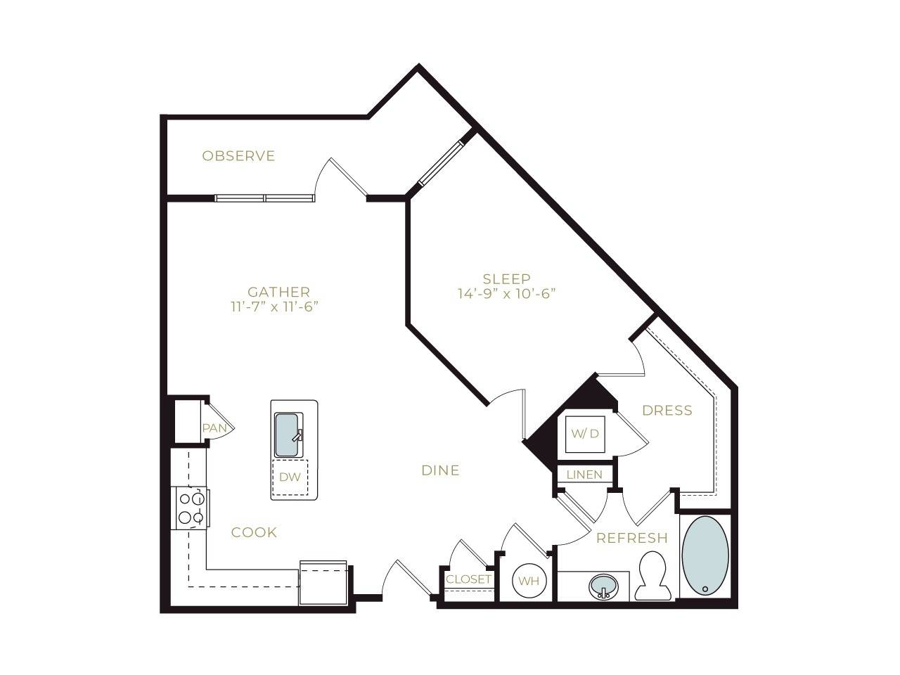 35F-6 Floorplan | 35 Folly Apartments | Charleston Apartments