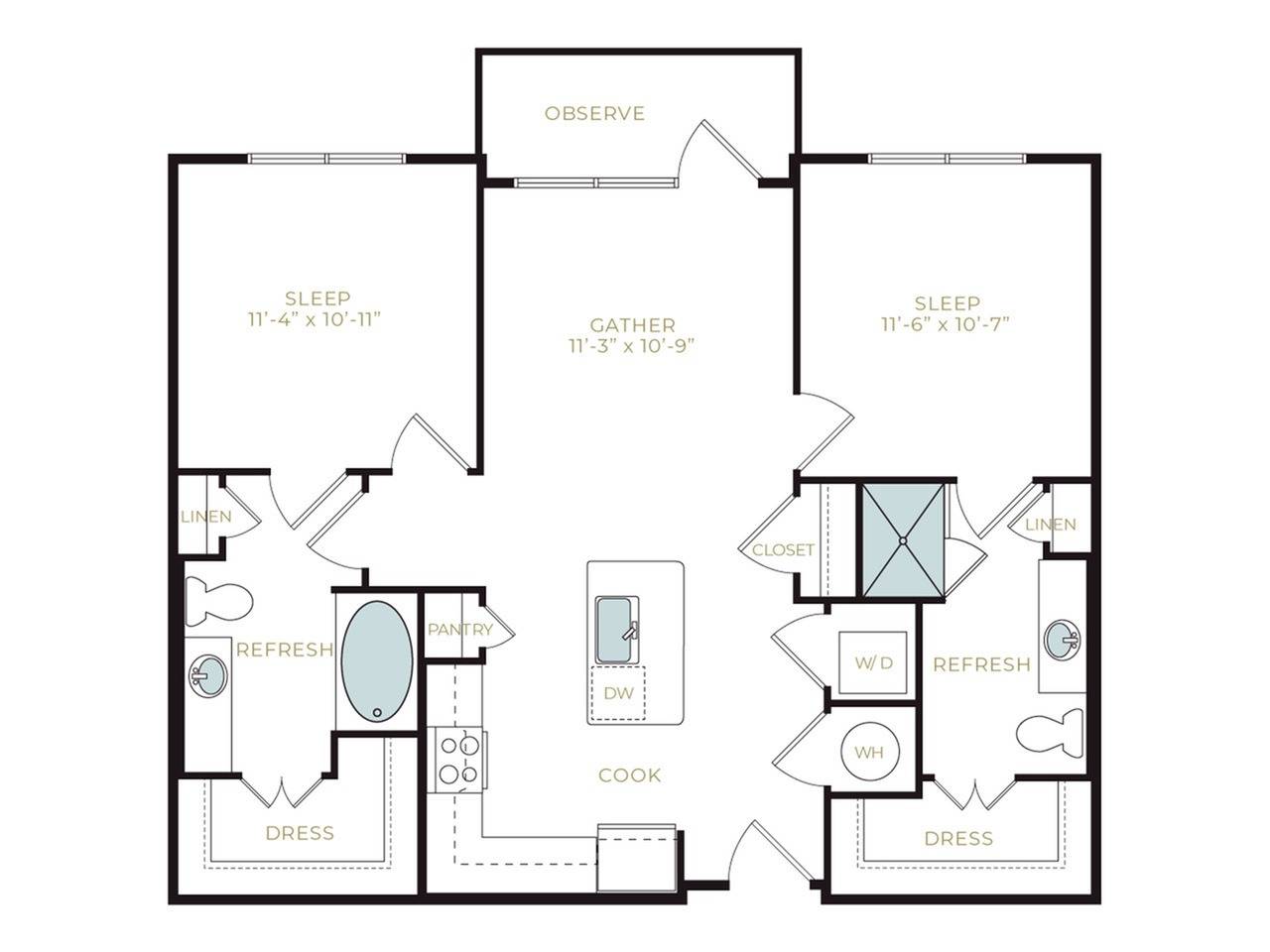 35F-9 Floorplan | 35 Folly Apartments | Charleston Apartments