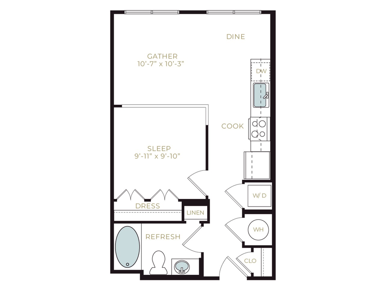 35F-1 Floorplan | 35 Folly Apartments | Charleston Apartments