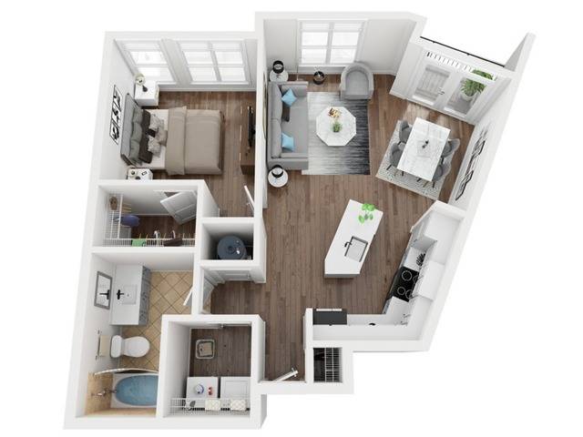RA6 Floor Plan | Apartments in Cary, NC | Lofts at Weston