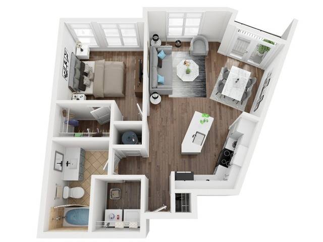 RA61 Floor Plan | Apartments in Cary, NC | Lofts at Weston