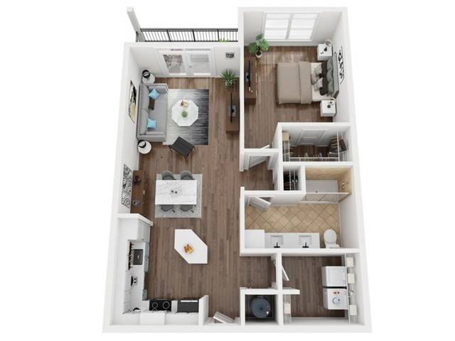 RA7 Floorplan | Apartments in Cary, NC | Lofts at Weston
