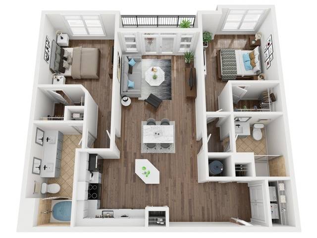 RB1 Floorplan  | Apartments in Cary, NC | Lofts at Weston