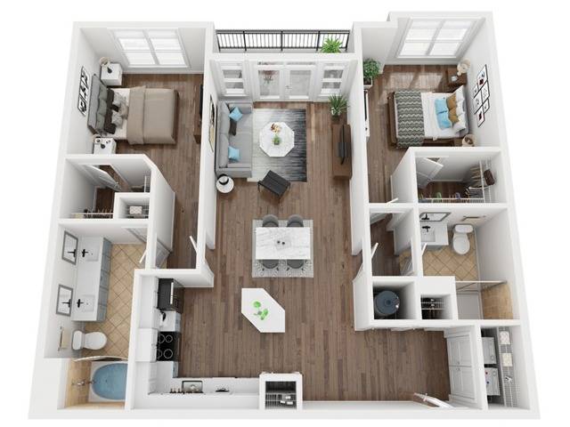 RB12 Floorplan | Apartments in Cary, NC | Lofts at Weston