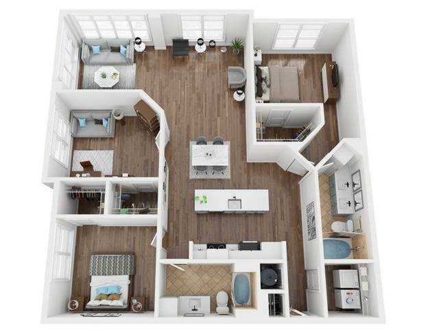 RC2 Floorplan  | Apartments in Cary, NC | Lofts at Weston