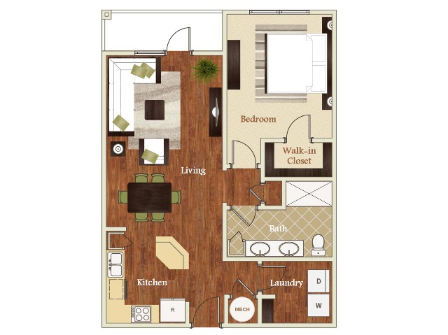 A7 Floorplan  | Apartments in Cary, NC | Lofts at Weston
