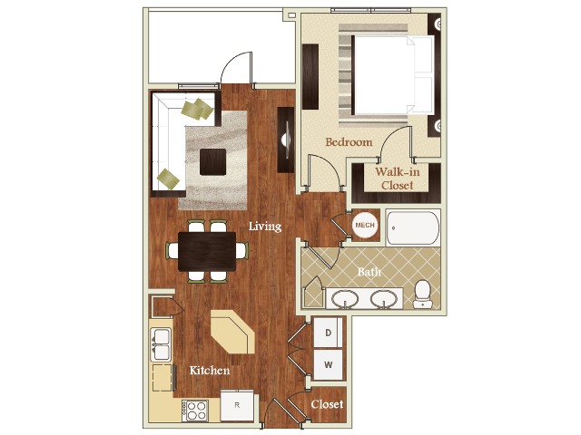 A3 Floorplan | Apartments in Cary, NC | Lofts at Weston