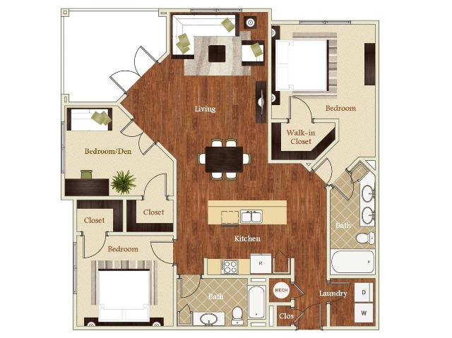 C1 Floorplan | Apartments in Cary, NC | Lofts at Weston