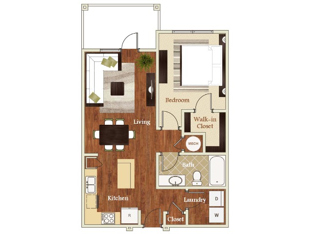 A21 Floorplan | Apartments in Cary, NC | Lofts at Weston