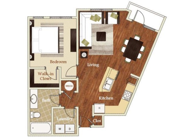 A61 Floorplan | Apartments in Cary, NC | Lofts at Weston