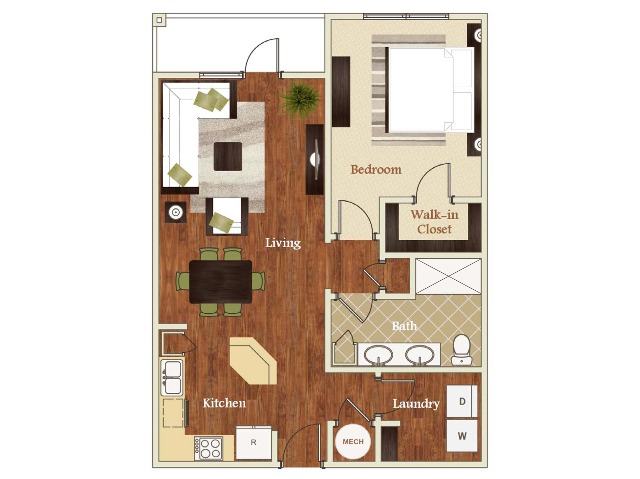 A71 Floorplan | Apartments in Cary, NC | Lofts at Weston
