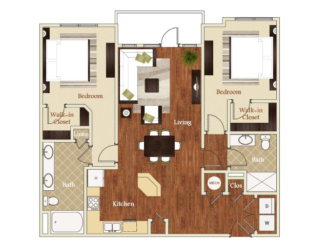 B11 Floorplan | Apartments in Cary, NC | Lofts at Weston