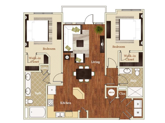 B12 Floorplan | Apartments in Cary, NC | Lofts at Weston