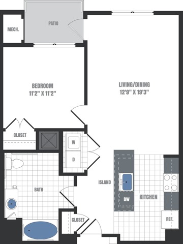A1-ANSI Floorplan | Apartments in Malvern, PA | Eastside Flats