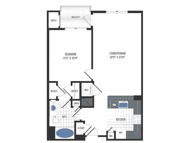 A1D Floorplan  | Apartments in Malvern, PA | Eastside Flats