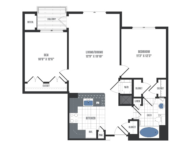 B1B Floorplan  | Apartments in Malvern, PA | Eastside Flats