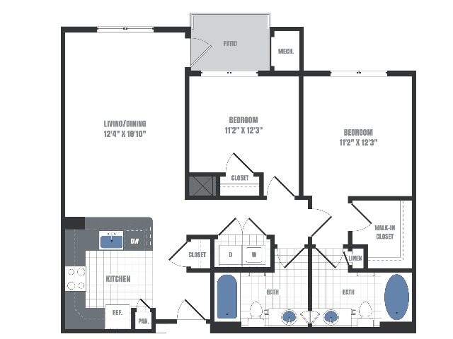 C1 Floorplan  | Apartments in Malvern, PA | Eastside Flats
