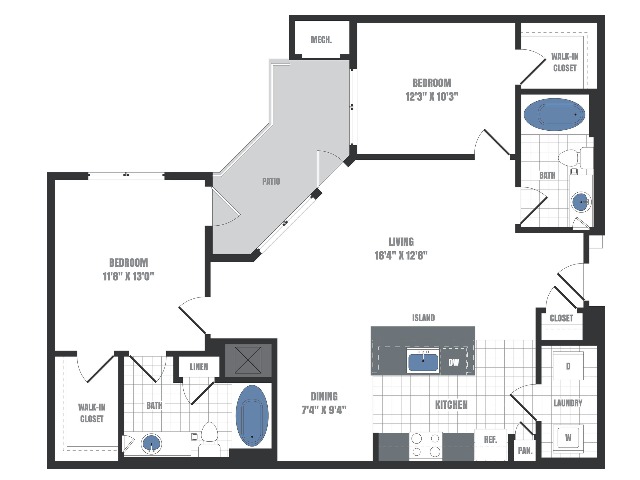C4 Floorplan  | Apartments in Malvern, PA | Eastside Flats