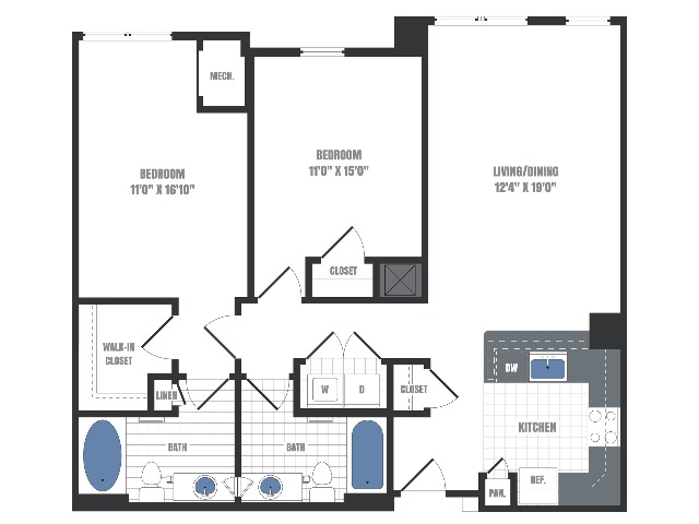 C6 Floorplan  | Apartments in Malvern, PA | Eastside Flats