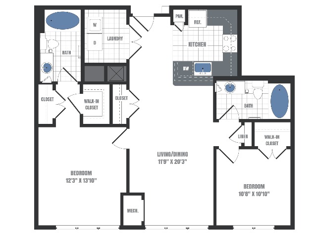 C7 Floorplan  | Apartments in Malvern, PA | Eastside Flats