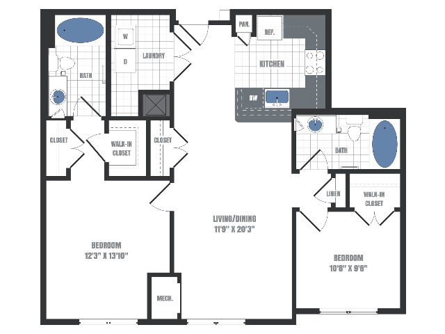C7A Floorplan  | Apartments in Malvern, PA | Eastside Flats