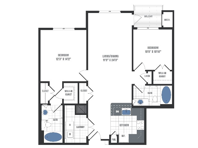 C7B Floorplan  | Apartments in Malvern, PA | Eastside Flats