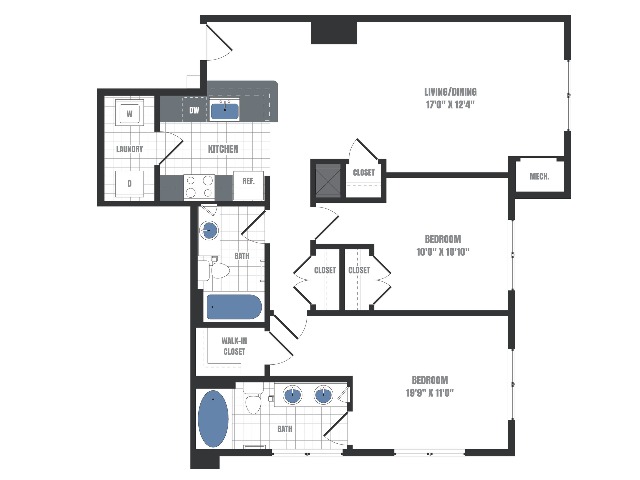 C8 Floorplan  | Apartments in Malvern, PA | Eastside Flats