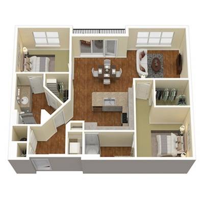 35F-12 3D Floor Plan | 35 Folly Apartments | Charleston Apartments